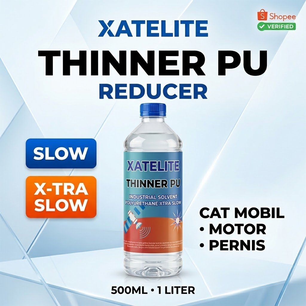 Botol Thinner PU Xatelite varian Slow dan Xtra Slow untuk cat mobil, motor, dan pernis